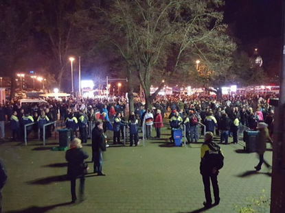 A soccer match at the HDI-Arena in Hanover is evacuated due to "threat of explosives."