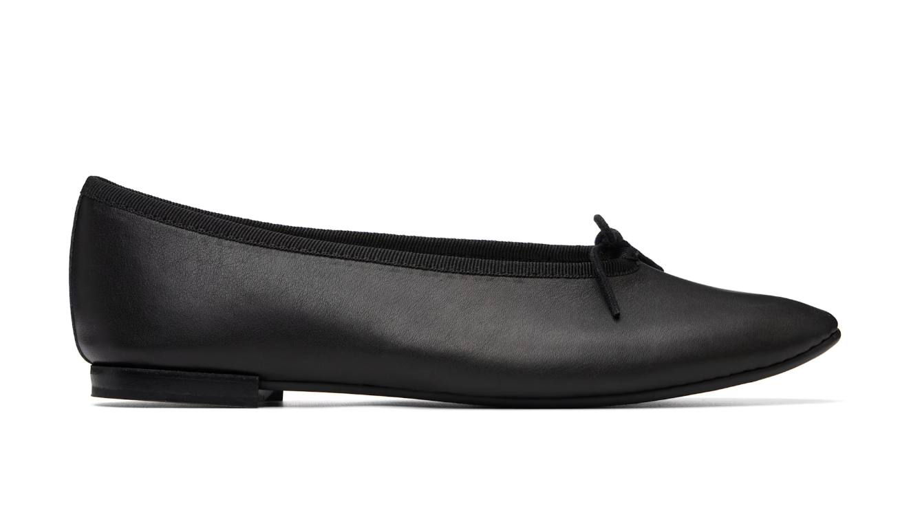 Repetto, Black Lilouh Almond-Toe Ballerina Flats