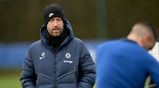 Chelsea head coach Graham Potter during a training session on 30 December, 2022