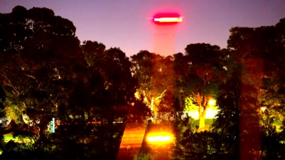 video screengrab of &quot;UFO&quot; over Sydney