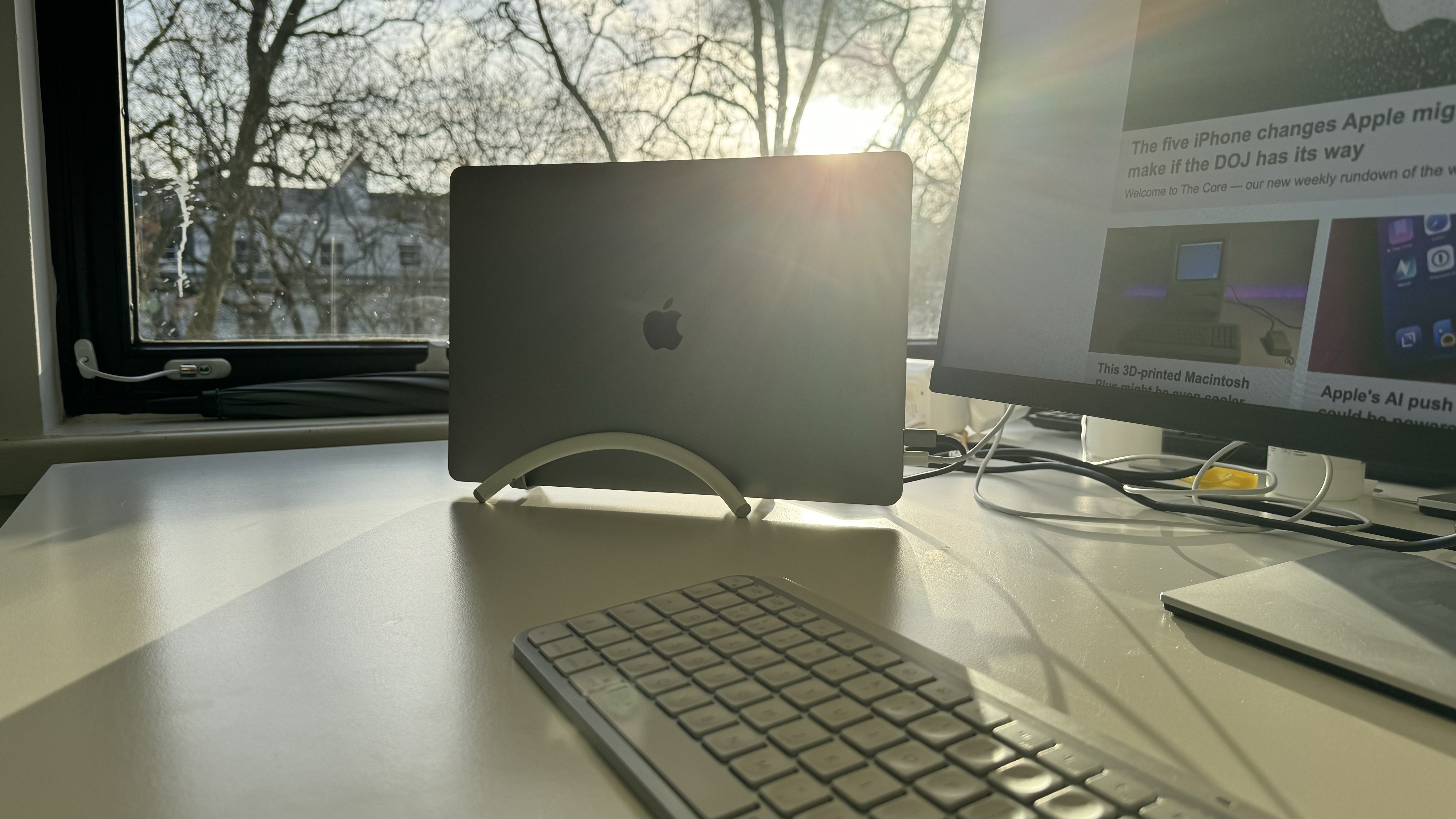 BookArc Flex MacBook stand from Twelve South on a desk