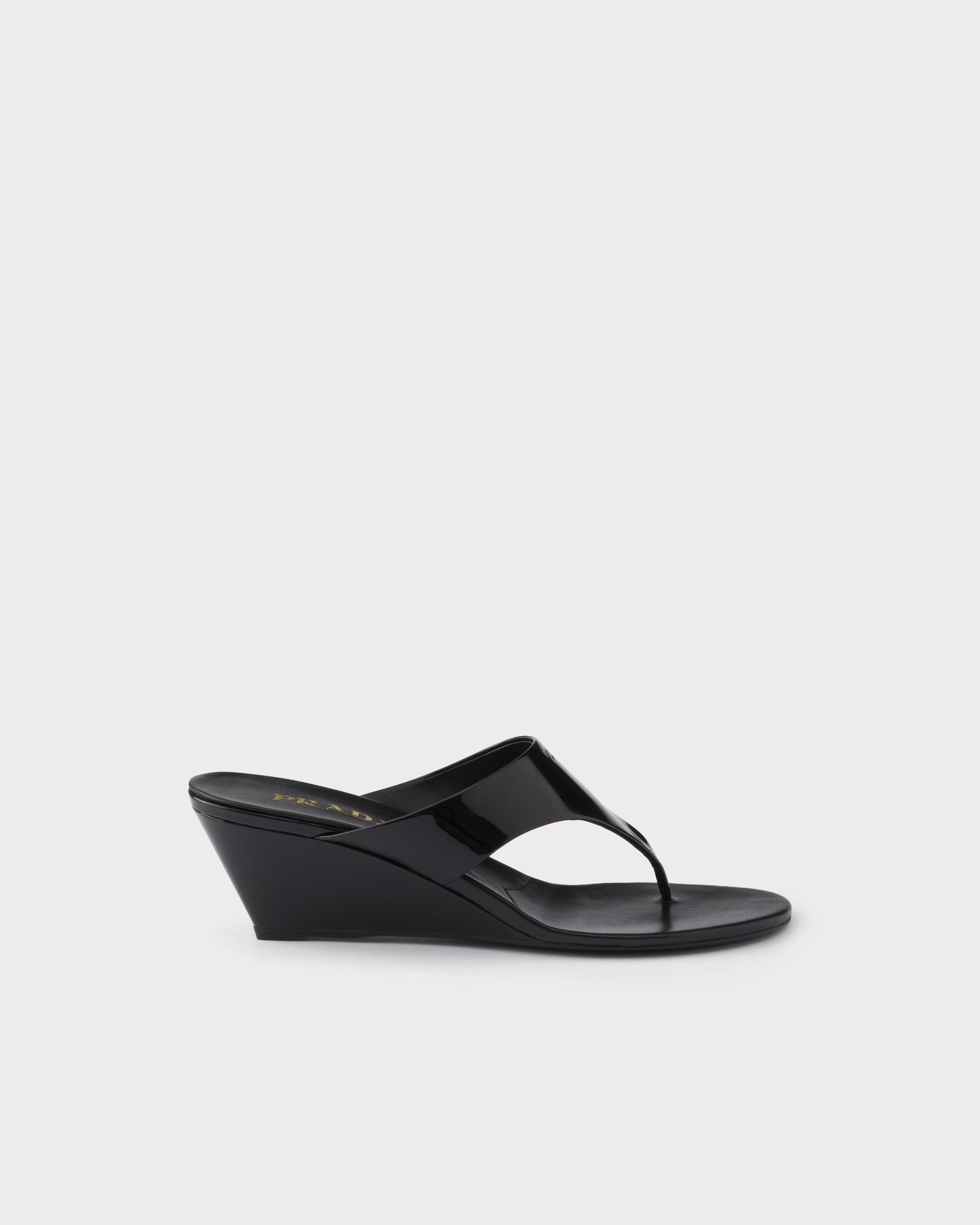 prada, Patent Leather Thong Sandals