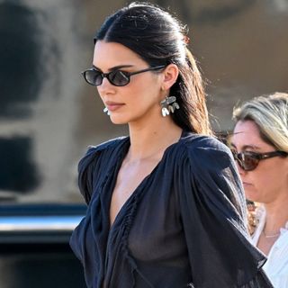 Kendall Jenner styled a semi-sheer little black dress with the basket bag trend at the Venice Film Festival