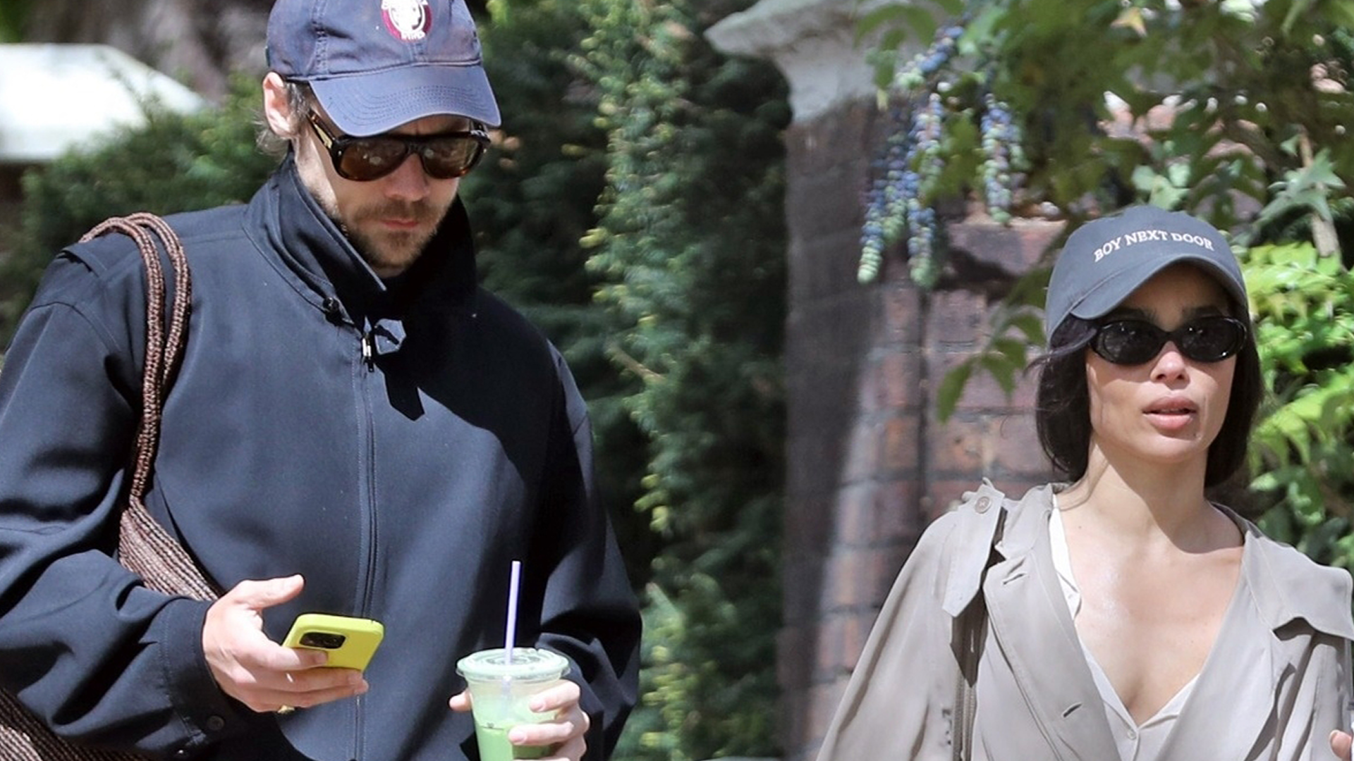 Zo&euml; Kravitz was spotted wearing a London girl look and an engagement ring, while with boyfriend Harry Styles