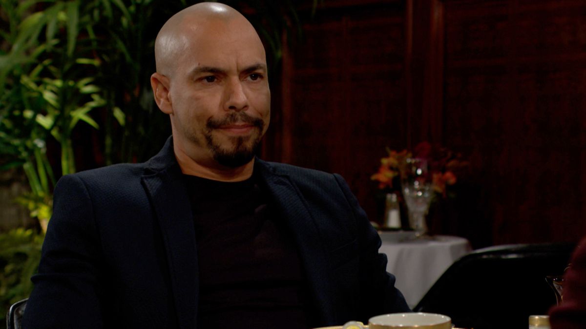 Bryton James as Devon upset in The Young and the Restless