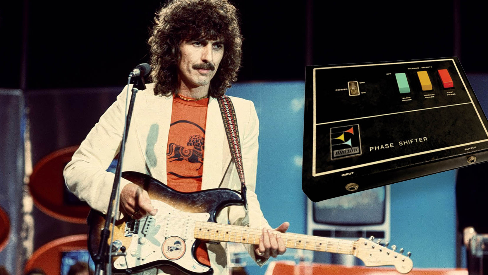 George Harrison performs with a Stat on German TV