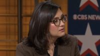 Bari Weiss speaks during a town hall with Erika Kirk.