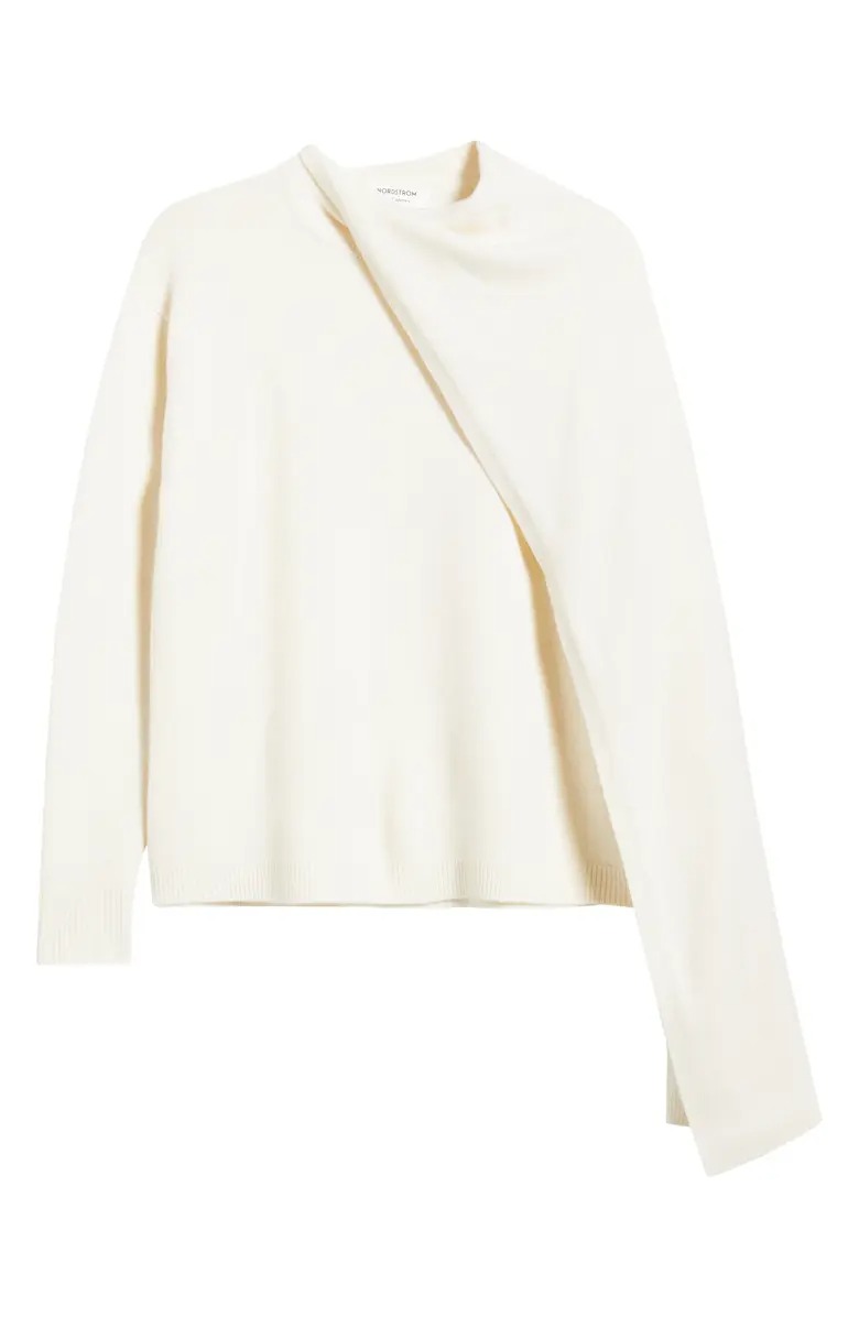 Nordstrom, Scarf Collar Wool &amp;amp; Cashmere Sweater