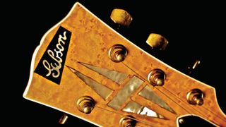 Headstock of MIck Ronson's 1968 Gibson Les Paul Custom