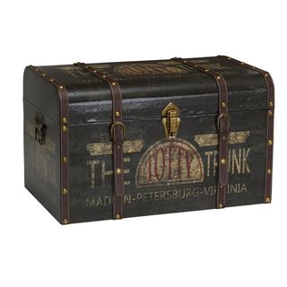 A vintage-style wooden storage trunk