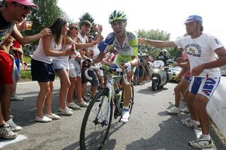 Vincenzo Nibali (Liquigas-Cannondale) digs deep on mountain time trial.