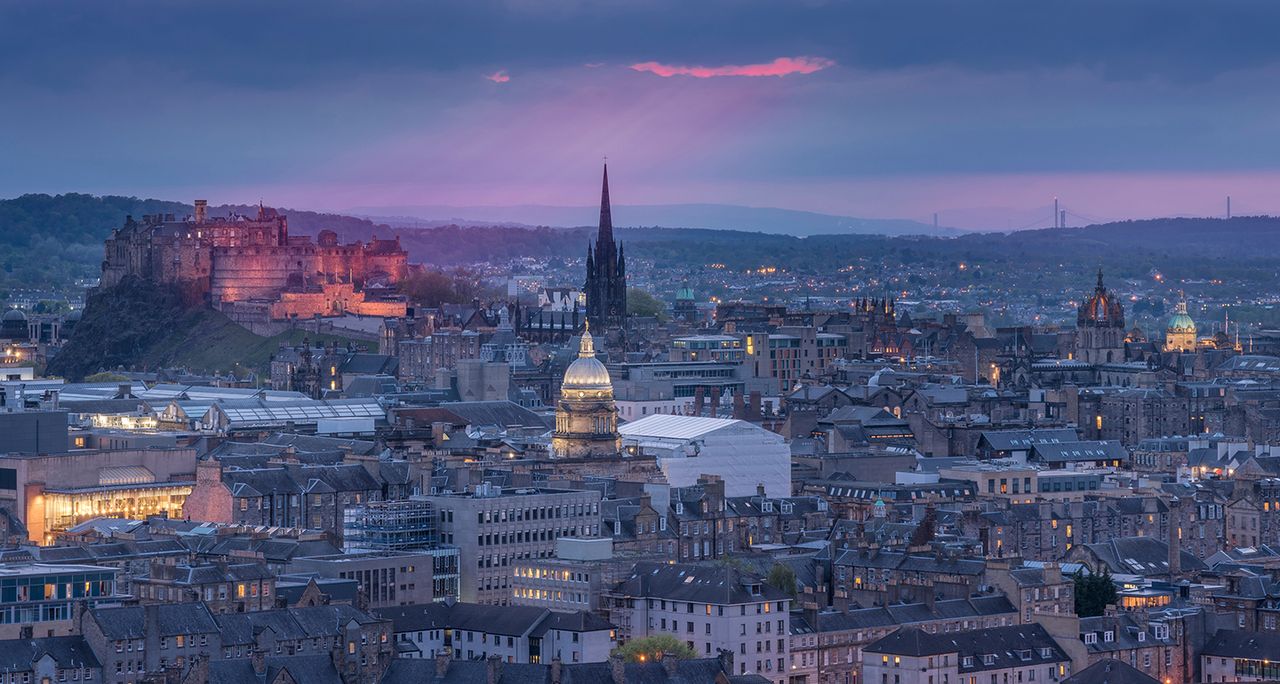 Night view city Edinburgh