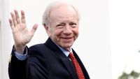 WASHINGTON, DC - MAY 17: Former U.S. Sen. Joseph Lieberman departs the White House after meeting with U.S. President Donald Trump May 17, 2017 in Washington, DC. Trump is interviewing candidates to replace former FBI Director James Comey who was fired last week. (Photo by Win McNamee/Getty Images)