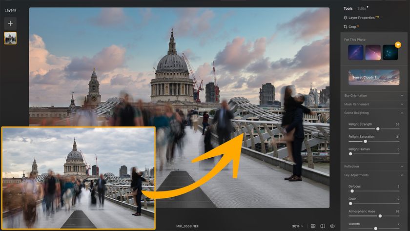 Luminar Neo screenshot showing image of London&#039;s St. Paul&#039;s Cathedral