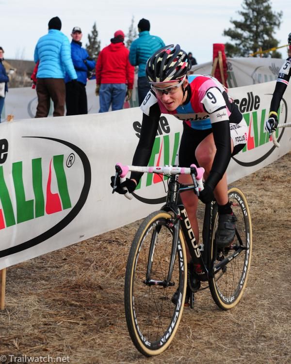 Julie Krasniak (Rapha Focus) leading the race