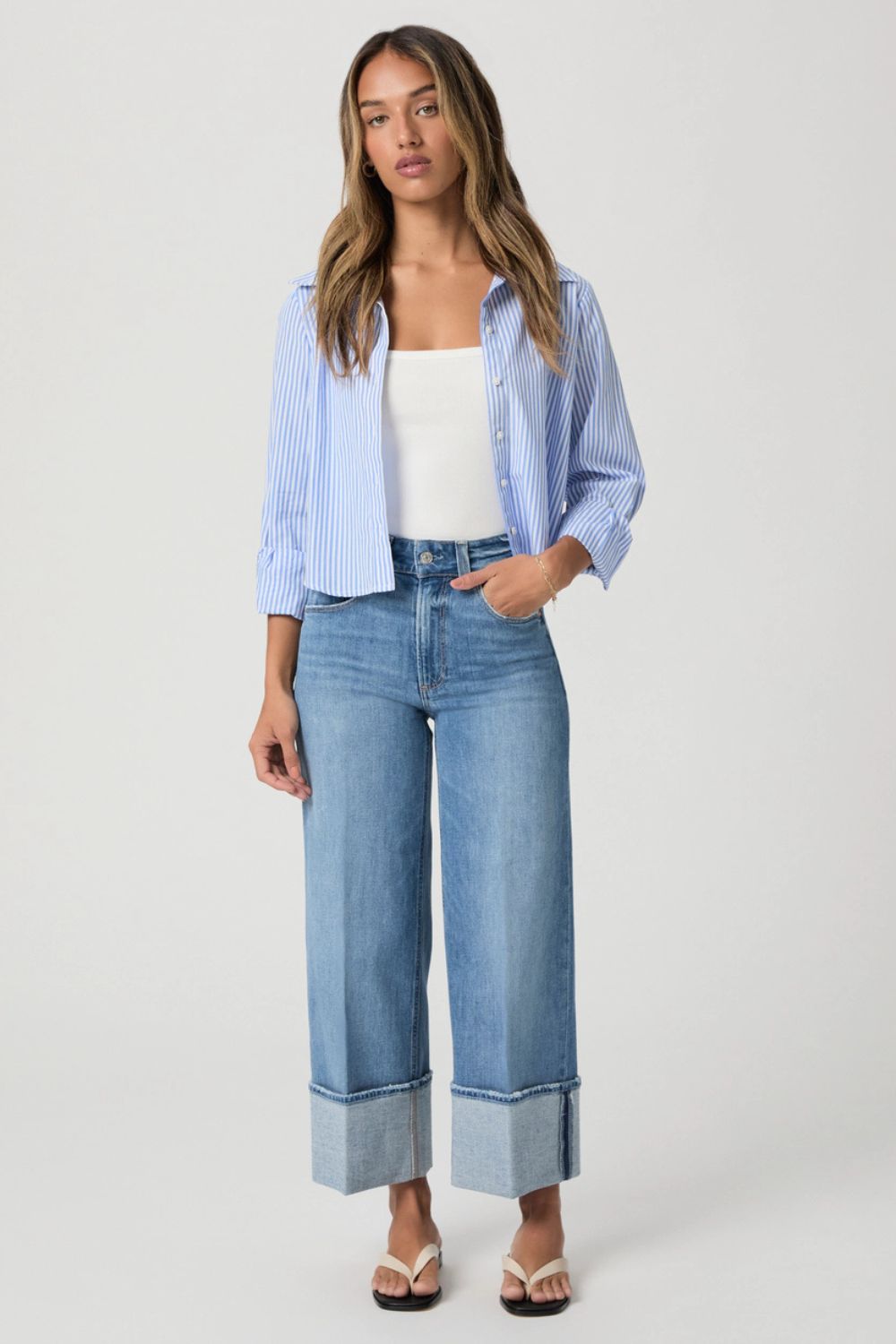 Paige Sasha Ankle Petite Wide Leg Jean