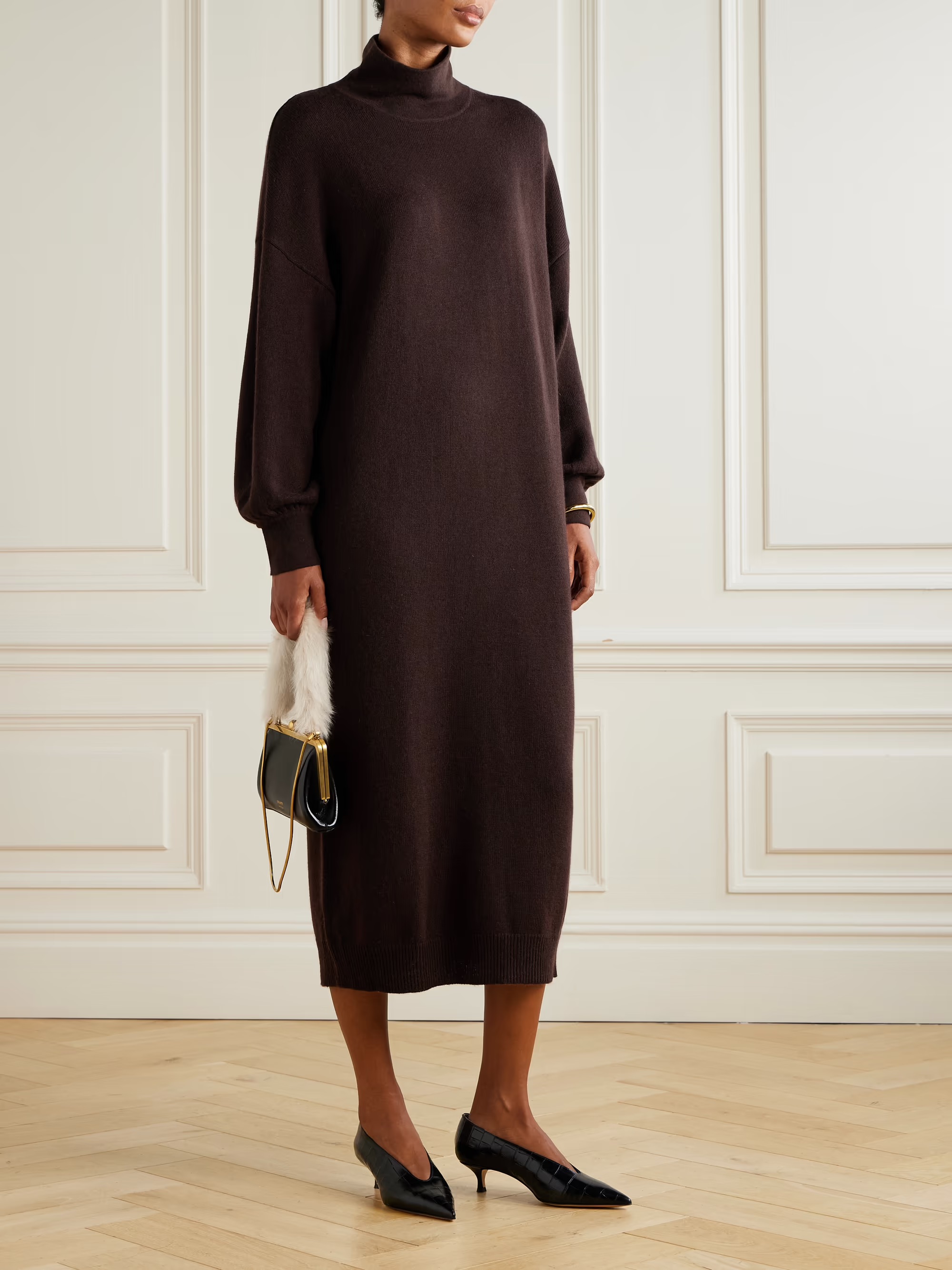 Allude, Wool and Cashmere-Blend Turtleneck Maxi Dress