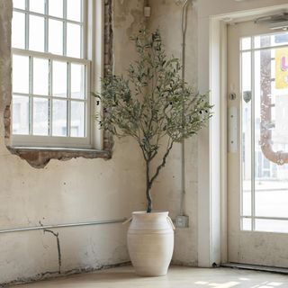 Olive Tree Artificial 7 Feet Tall Faux Decorative Tree