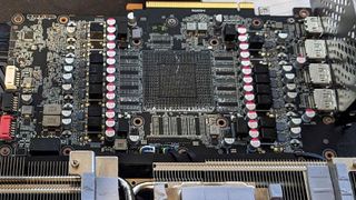 RTX 4090 PCB with GPU and VRAM chips missing