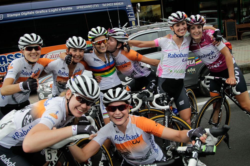 The Rabo-Live team celebrates after the stage.