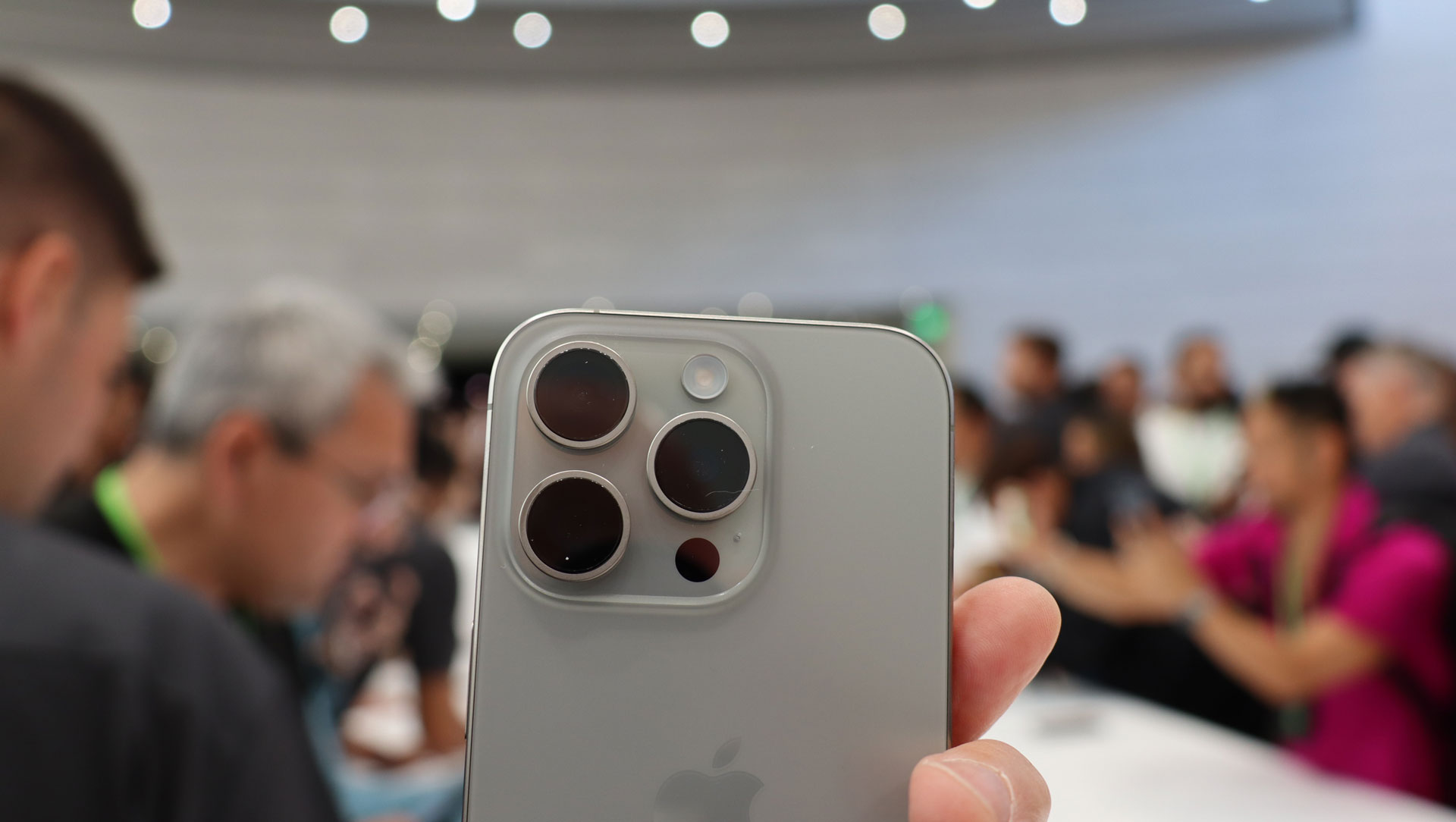 The camera array on the back of the iPhone 15 Pro Max