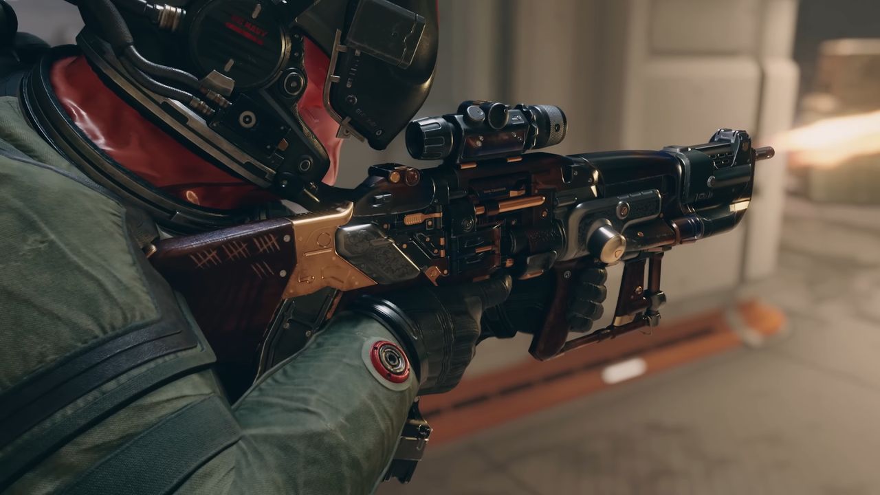 Promotional screenshot of a Starfield rifle
