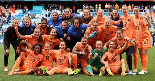 Netherlands Women's World Cup 2023 squad: Netherlands players celebrate the team’s 2-0 victory and advance to the quarter final following the FIFA Women's World Cup Australia & New Zealand 2023 Round of 16 match between Netherlands and South Africa at Sydney Football Stadium on August 06, 2023 in Sydney / Gadigal, Australia.