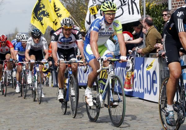 Peter Sagan (Liquigas-Cannondale) gets a taste of Flanders