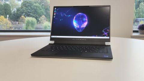 Alienware x14 on a white desk