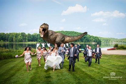 Jeff Goldblum makes groom's wish come true with Jurassic Park wedding photo