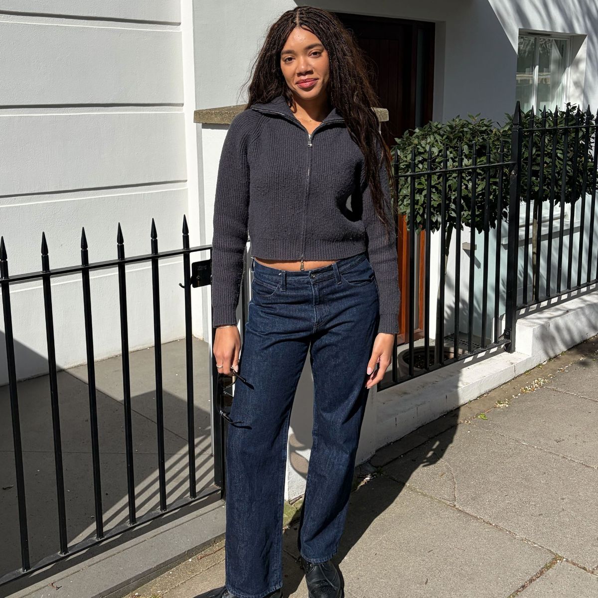 Imani wearing Uniqlo jeans