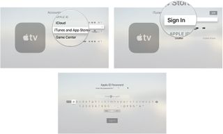 Signing in to iTunes on Apple TV