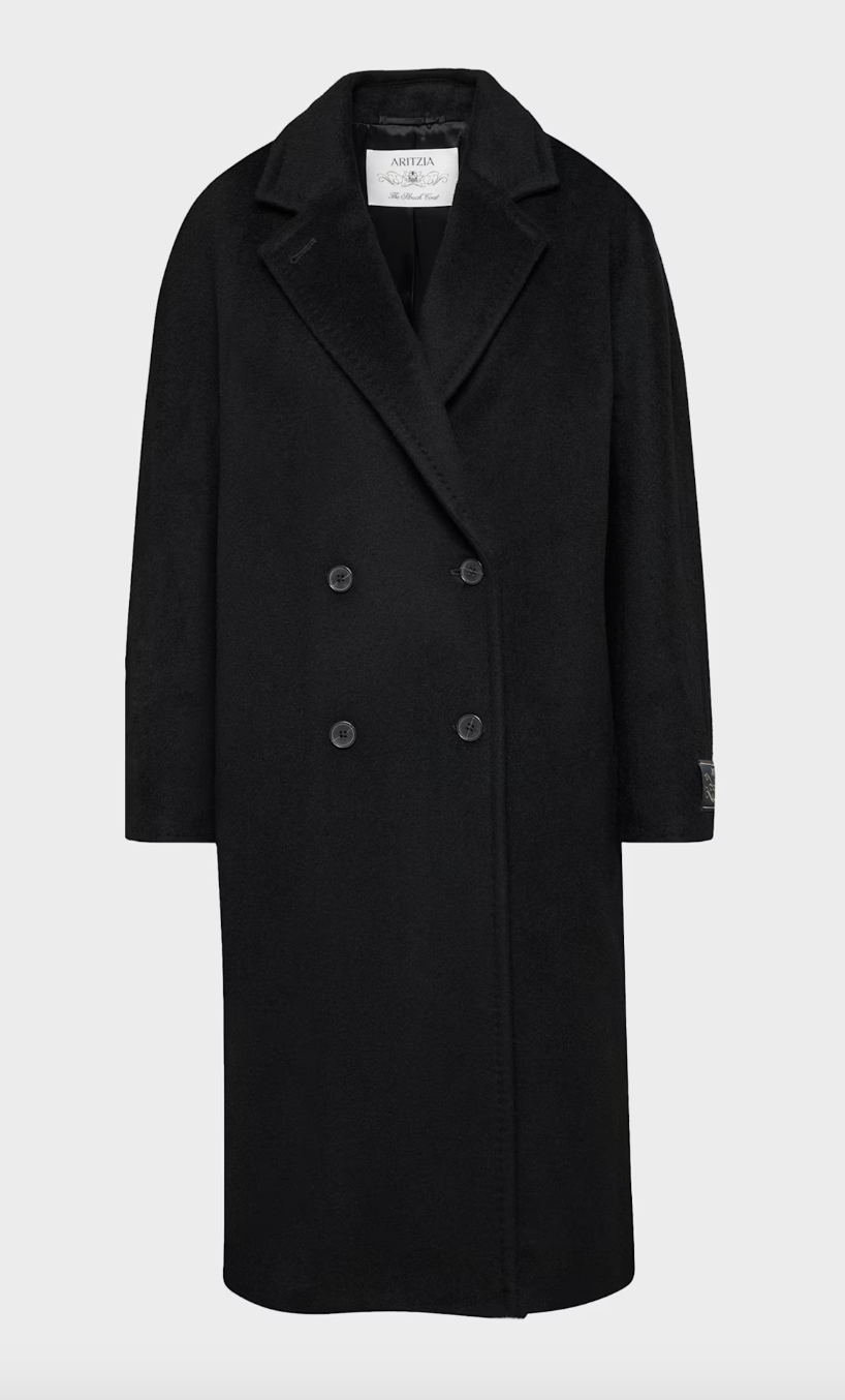 black aritzia slouch coat