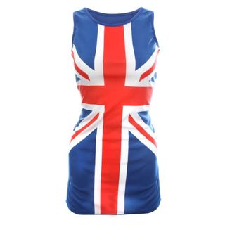 Ladies Union Jack Dress - Us 6/8 - Large - Classic Style Ve Day King's Coronation Britain British Uk