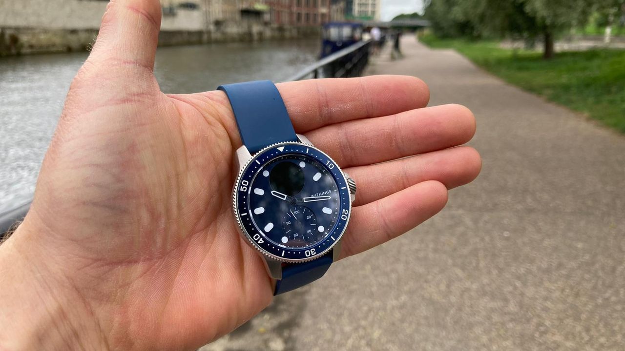 Withings ScanWatch Horizon held in palm