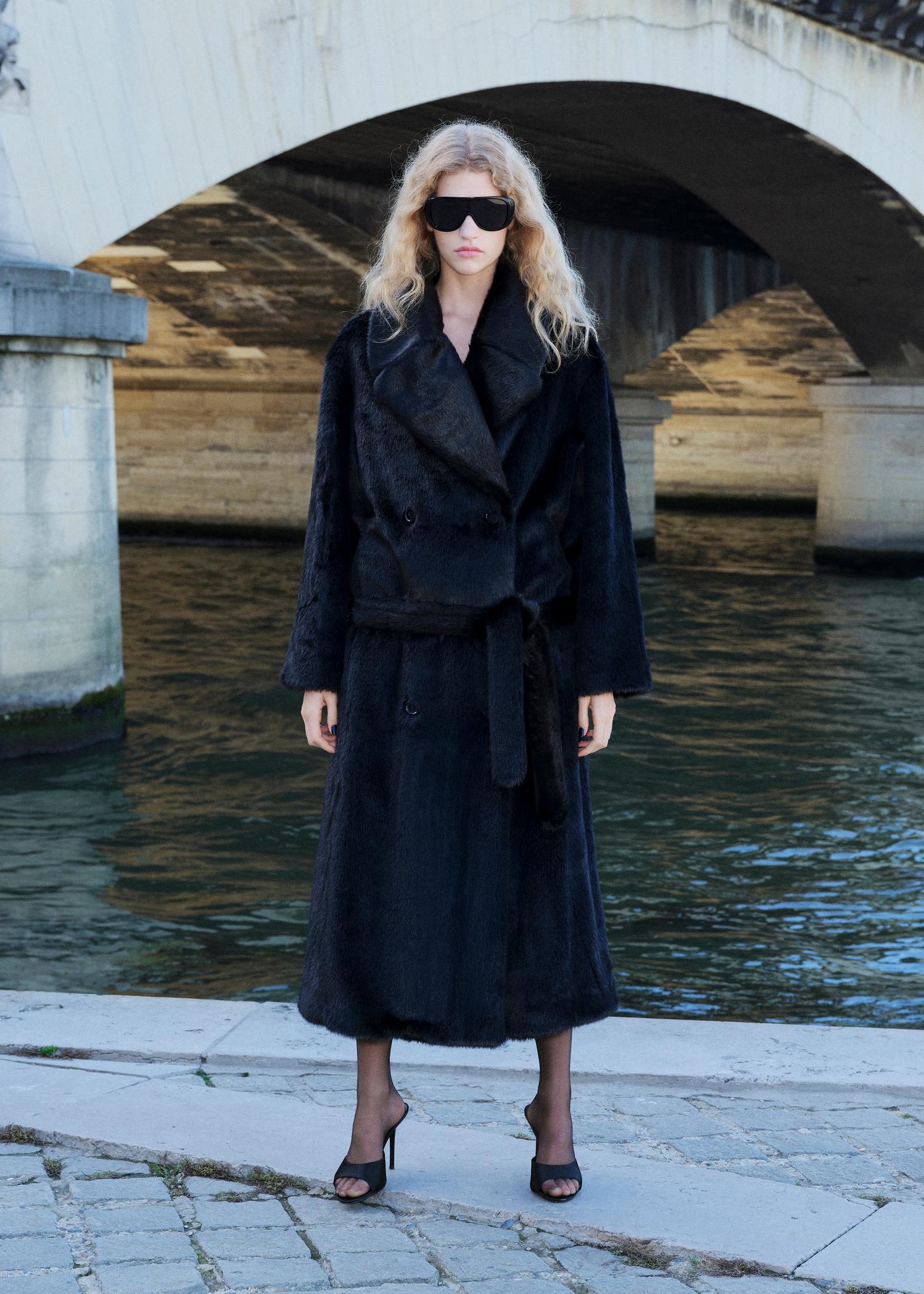 Faux-Fur Coat With Belt - Women | Mango Usa