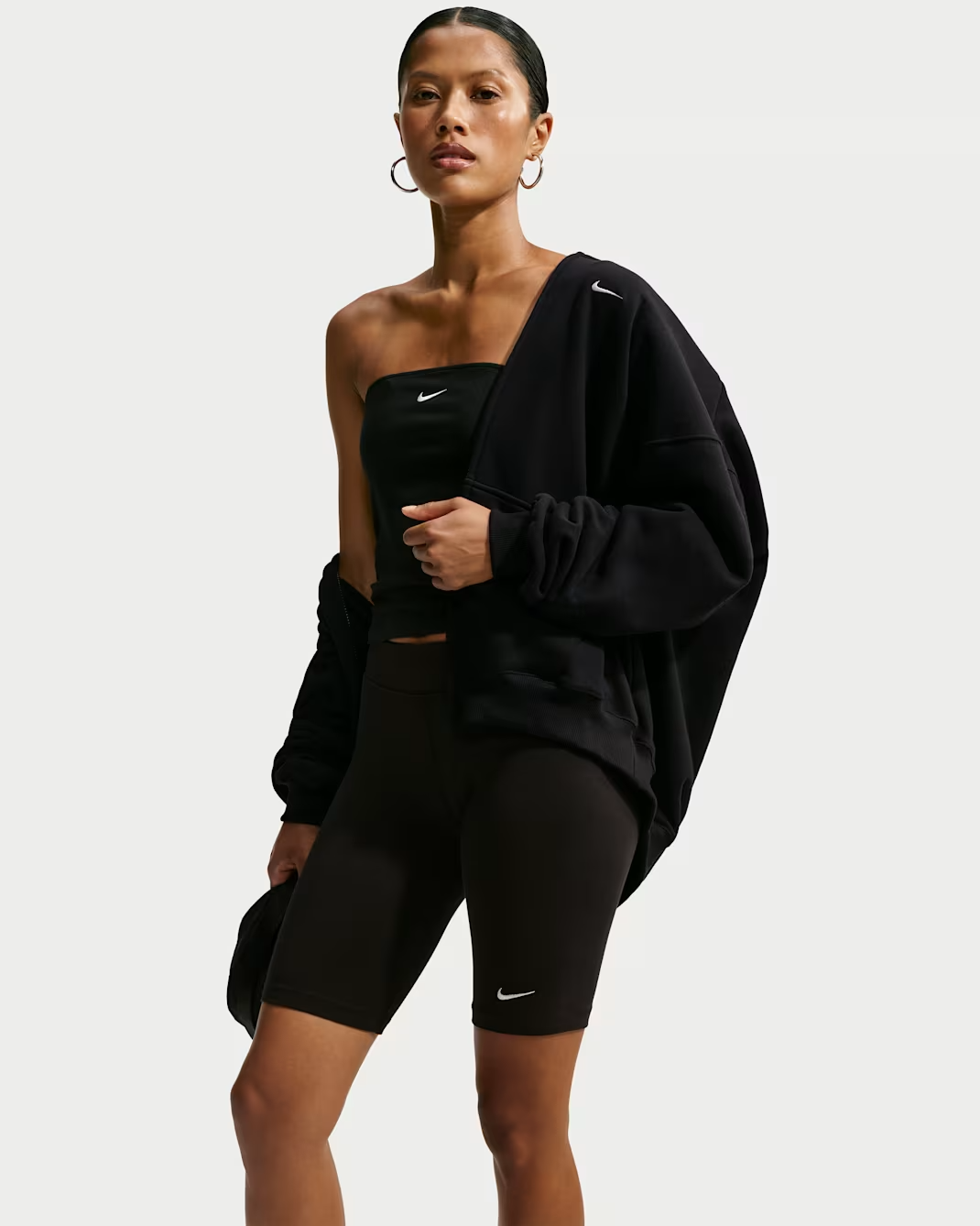Nike Studio Fleece Medium Weight Women's Oversized Full-Zip Hoodie - Work Blue/sail - Size Xxs