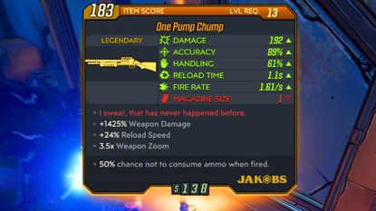 borderlands 3 one pump chump legendary shotgun one punch man