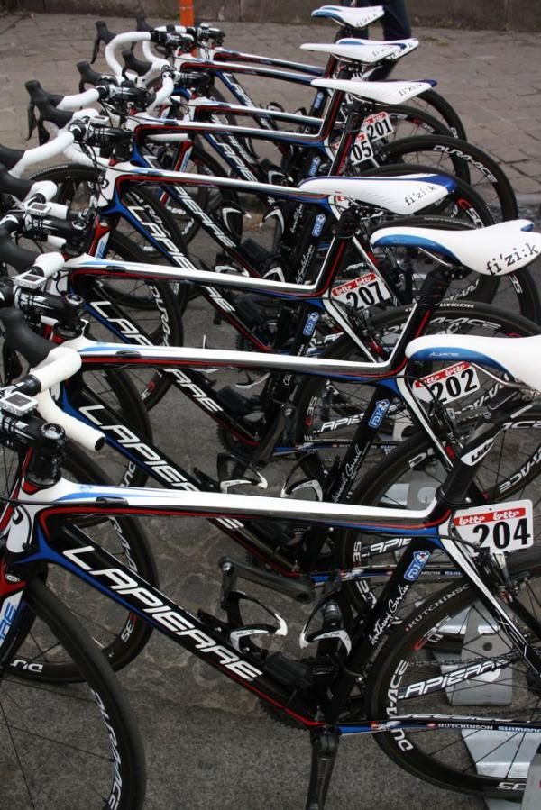 The Lapierre bikes await the FDJ riders