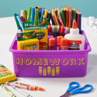 Plastic Tote Homework Station | Shop the project at Michaels