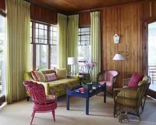 Anne Hepfer living room with colorful furniture