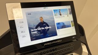Image shows the display of the ProForm Premier 900 treadmill