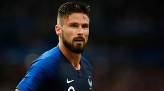 Olivier Giroud of France during the international friendly match between France and Republic of Ireland at Stade de France on May 28, 2018 in Saint-Denis near Paris, France. (Photo by Mehdi Taamallah/NurPhoto via Getty Images)