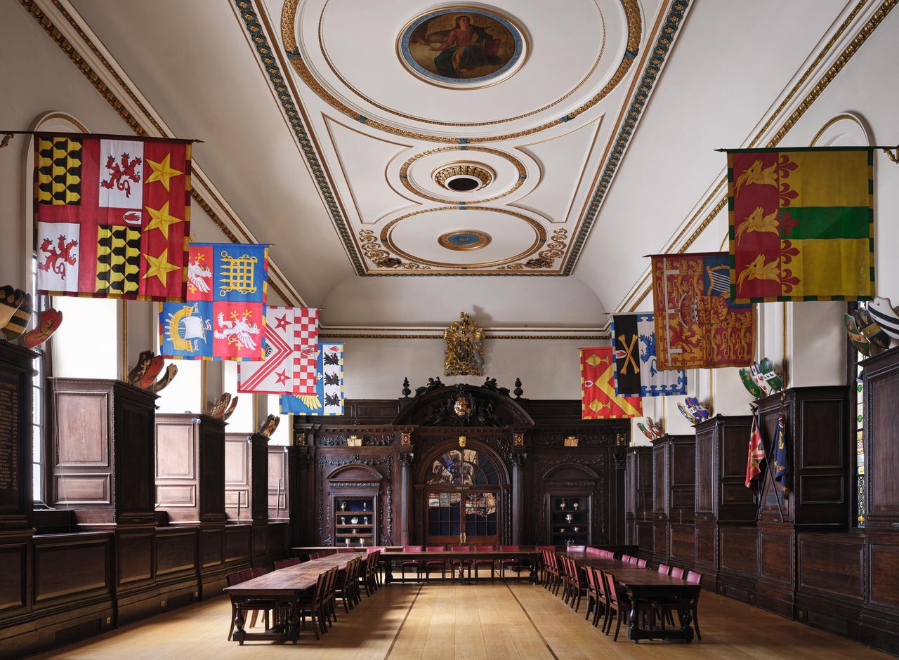 Fig 1: The hall looking towards the screens passage. Stationer&#039;s Hall, London.