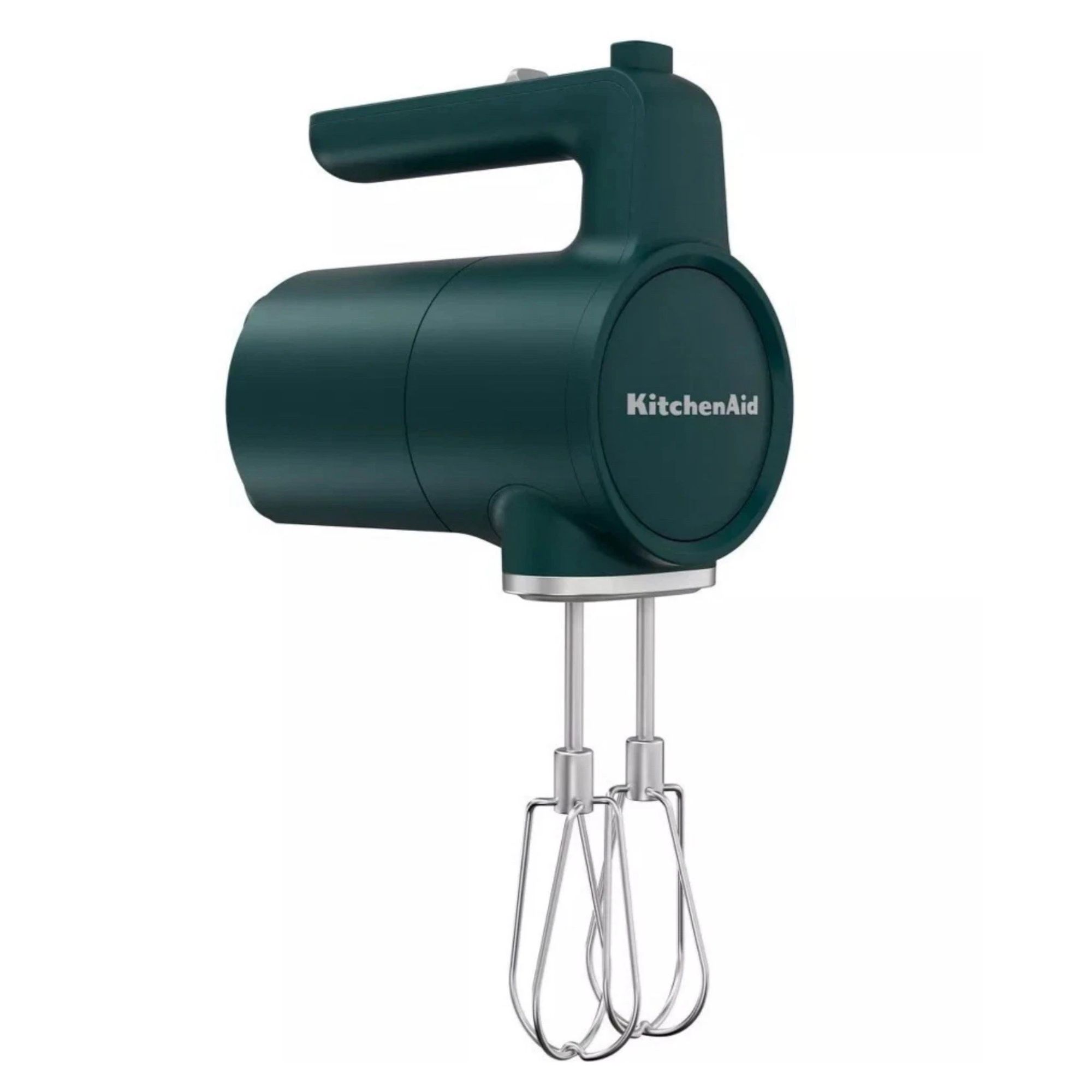 Forest green cordless KitchenAid hand mixer