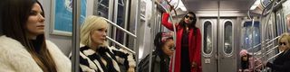 The Ocean's 8 crew rides the subway after the heist