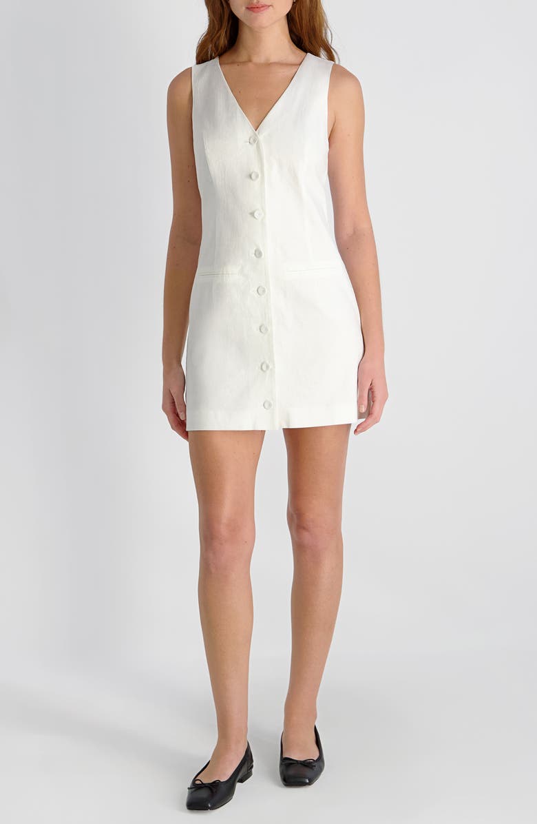 Sleeveless A-Line Linen Blend Minidress