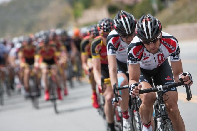 Jason McCartney (Bissell) helps lead the Bissell chase.