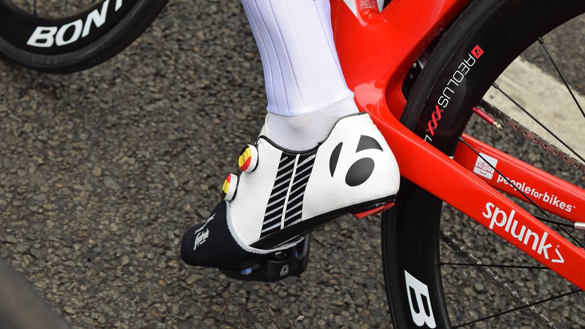 Belgian Jasper Stuyven has custom Boa dials on his Bontrager shoes
