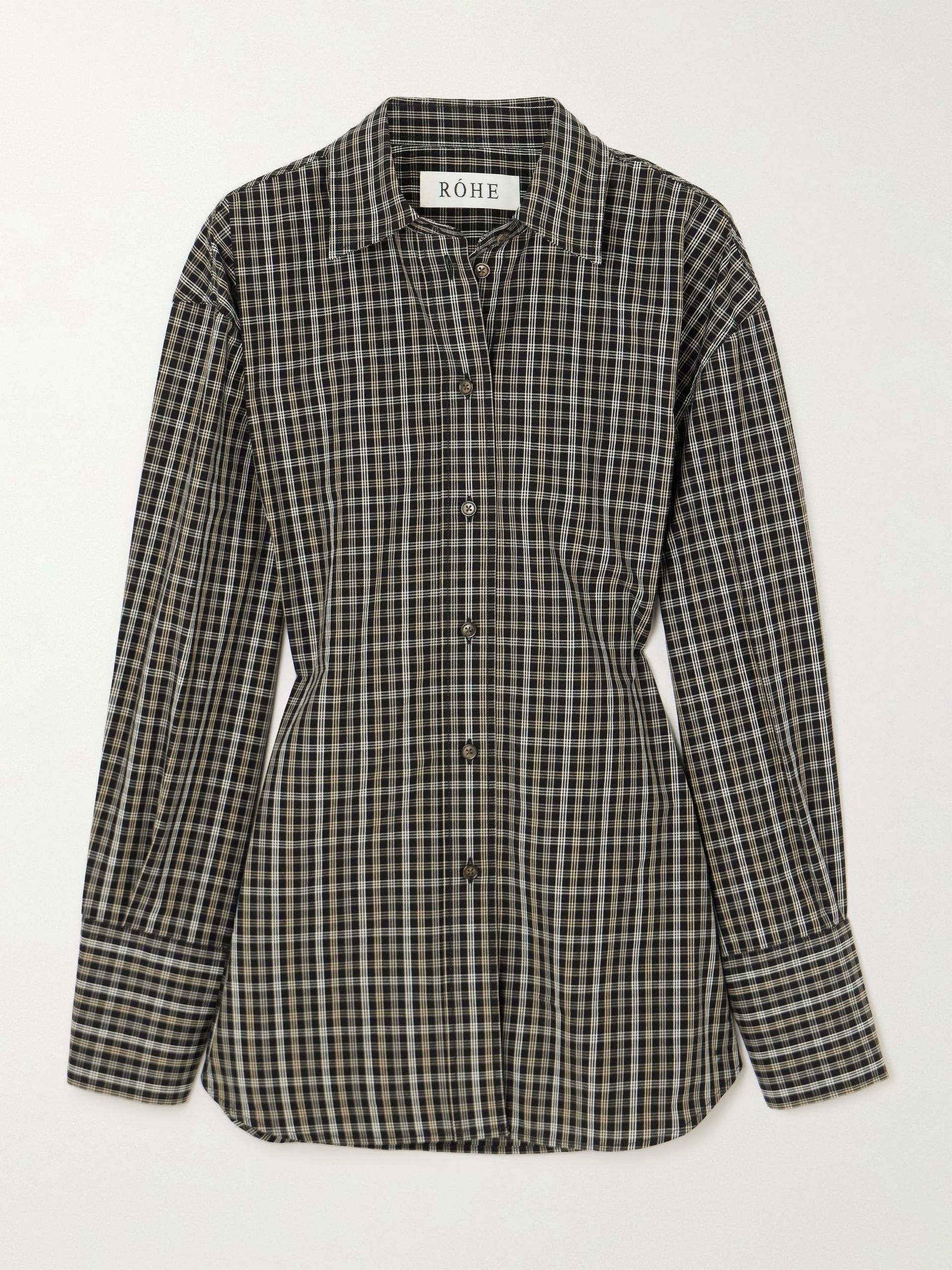 Róhe, Checked Cotton-Poplin Shirt